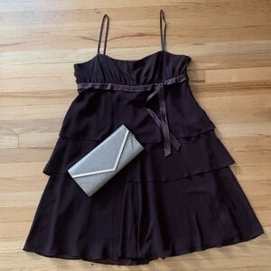 NWT Brown Tiered Cocktail Dress - Size 16